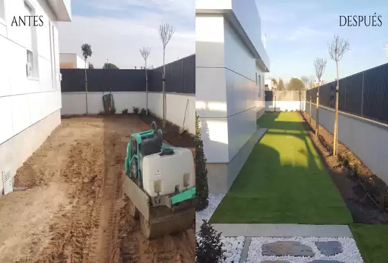 Instalación residencial de césped artificial en Boadilla del Monte