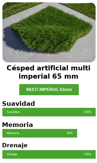 Césped artificial multi imperial 65 mm